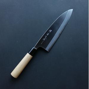 堺宏之作 白鋼 霞仕上げ 水牛桂柄 出刃包丁 150mm(5寸) 日本製 堺市