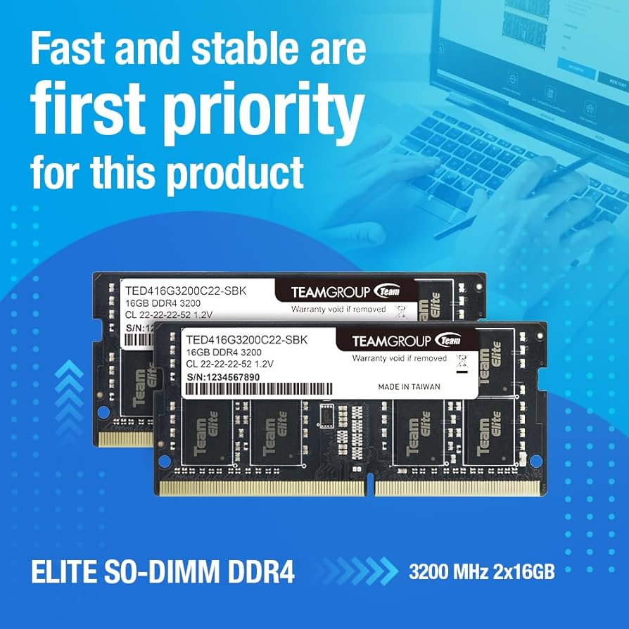 TEAMGROUP Elite DDR4 16GB Kit (2 x 8GB) 3200MHz PC4-25600 CL22