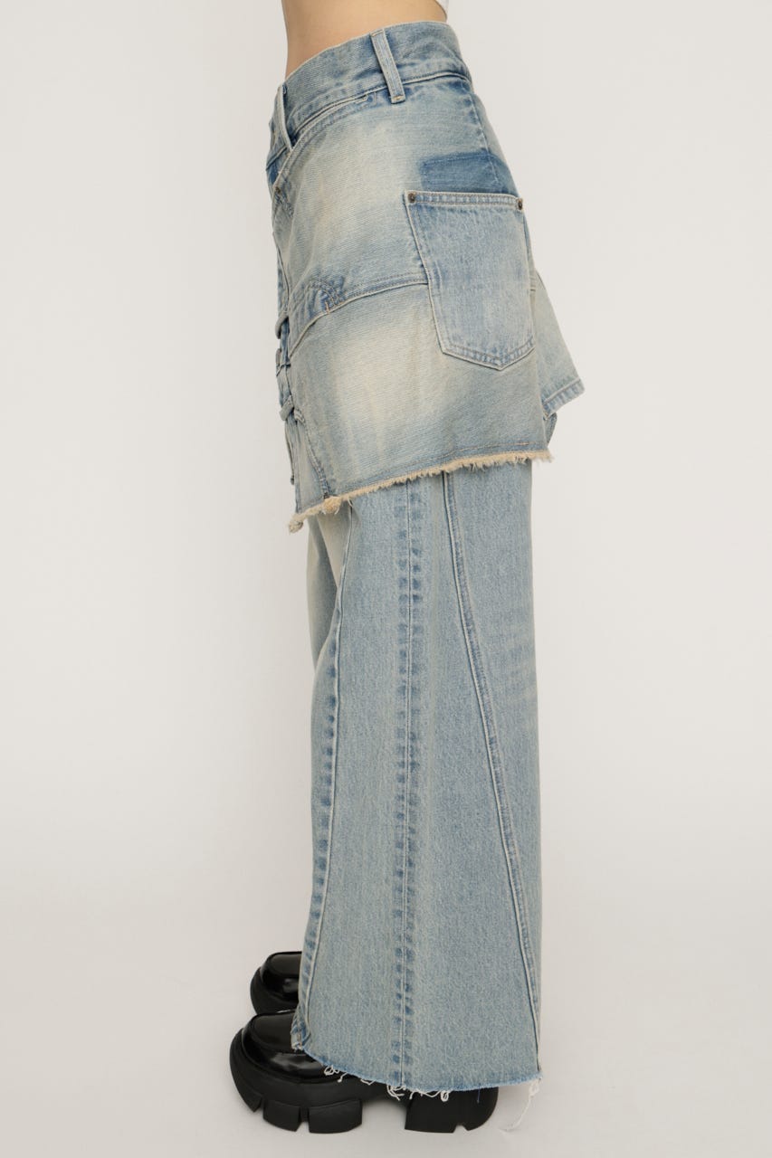 SLY | REMAKE ASYMMETRY L／W DENIM パンツ (ストレート ) |SHEL'TTER