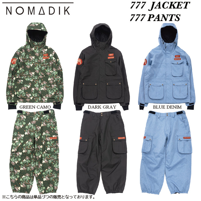 スノーボード ウェア ノマディック NOMADIK 777 JKT BL DENIM 日本正規品
