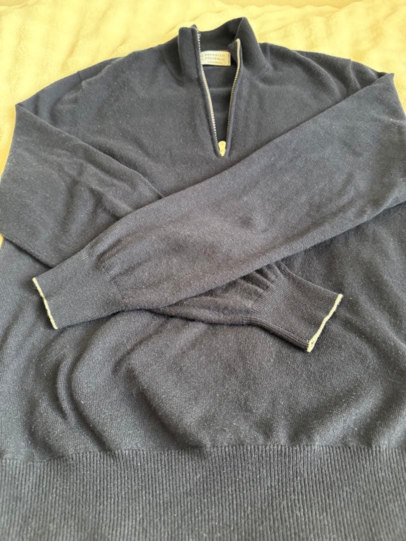 BRUNELLO CUCINELLI カシミヤ ジップアップセーター Brunello Cucinelli ジップアップ セーター | ブルー | FARFETCH JP