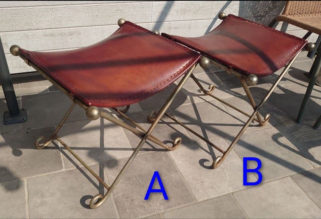 スツール　チェア　本革　アンティーク　レア【B】 Amazon.co.jp: スツール アンティーク レトロ レザー 革張り おしゃれ