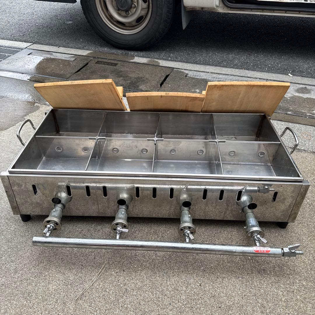 美品‼️おでん鍋8ツ仕切‼️キッチンカー、屋台、的屋、居酒屋‼️上蓋有り‼️プロパンガス 楽天市場】角型おでん鍋 24×28cm ガス火専用 仕切り付き 烹味屋 卓上鍋